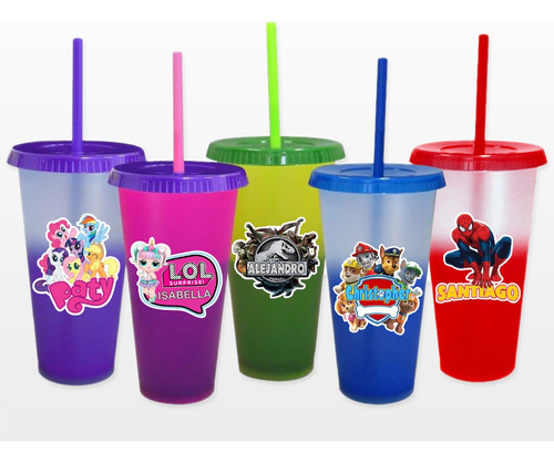 Vasos Mágicos Cambia Color Personalizados Pack 5 Piezas
