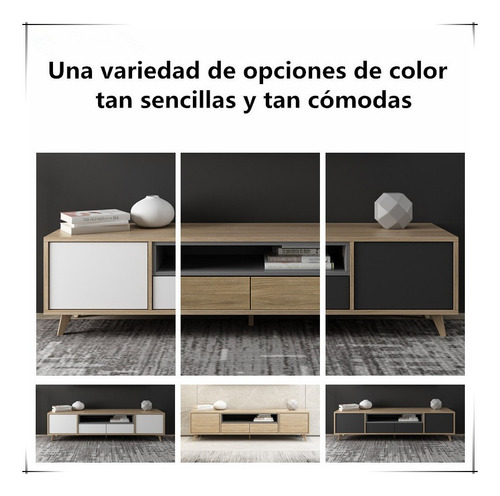 Mueble Para Televisión Estilo Nórdico Minimalista 180x40x56