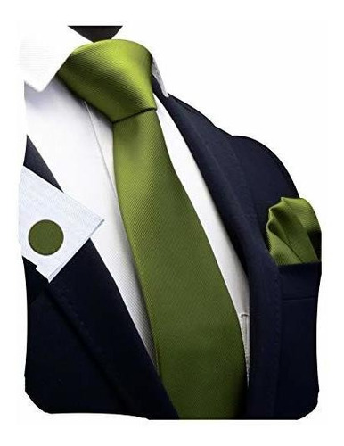 Gusleson Marca Olive Green Ties Para Hombres Solid 4b2qf