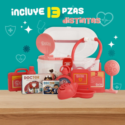 Imagen 4 de 8 de Kit Enfermera Juguete De Rol Medico Doctor Botiquin A-303