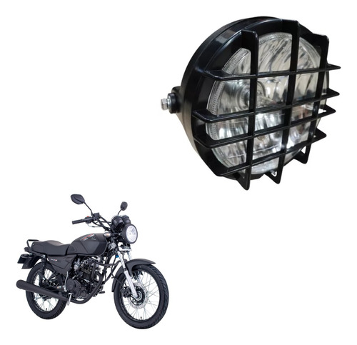 Farola Moto Akt Nkd 125 Clasica Con Rejilla Luz Delantera