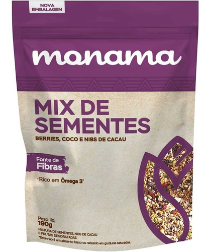 Mix De Sementes, Berries, Coco E Nibs De Cacau Monama 190g