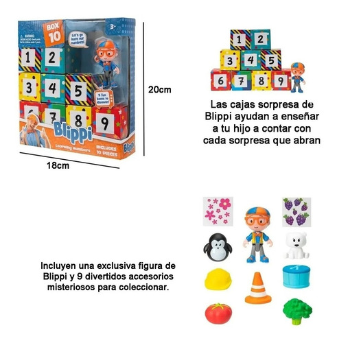 Blippi Muñeco + Caja Sorpresa Números - Original Wabro