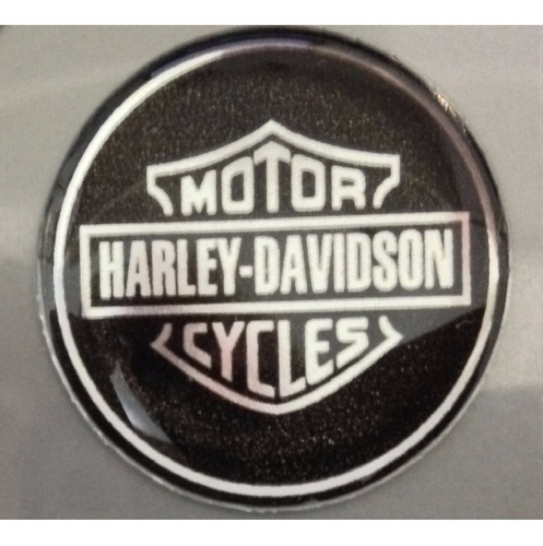 Adesivo Harley Davidson Escudo Prata Redondo 1,5cm T3at