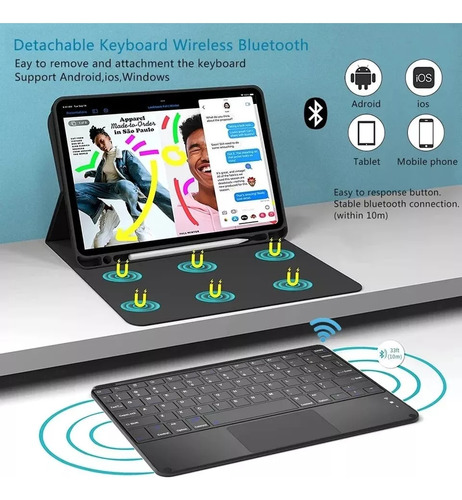 Capa+teclado Touchpad+mouse Para iPad Pro 11 Polegadas