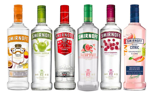Combo Vodka Smirnoff Mix Sabores 700ml X6 Unidades