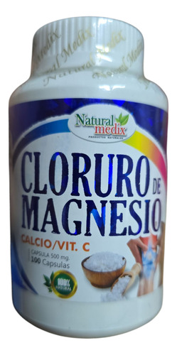 Cloruro De Magnesio + Calcio + Vitamina C 100 Cápsulas Sin Sabor