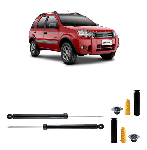 Par Amortecedor+ Kit+ Coxim Traseiro Ecosport 2003 2004 2005