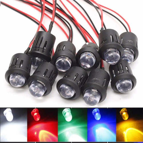 10pcs 12v Con Alambre 10 Mm Led Lámpara De Cuentas Diodo Emi