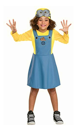 Disfraz De Bob Minion Girl Para Niños, Traje Oficial De