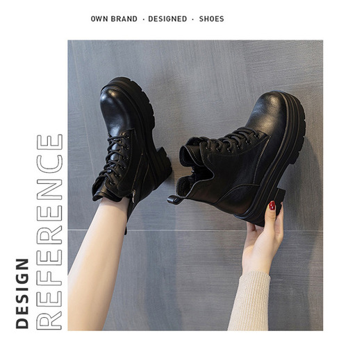 V Botines De Mujer Con Plataforma 8 Cm, Casual Y Cómodos