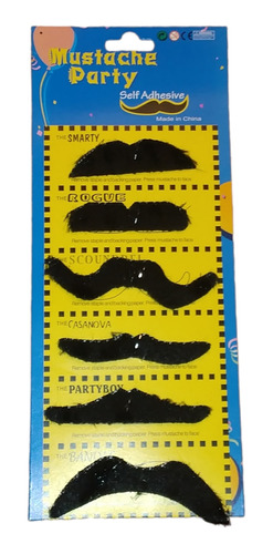 Disfraz Halloween Bigote Mustache Adhesivo Set X6 Unds Mix