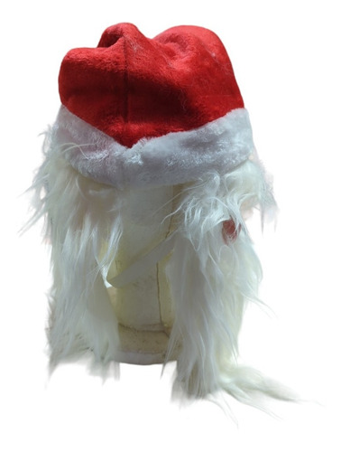 Imagen 2 de 5 de Mascara Papa Noel Santa Claus Latex Completa Gorro Con Pelo