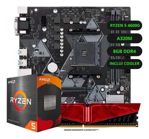 comprar Kit Upgrade Amd Ryzen 5 4600g Vega Placa Mãe A520 16gb Ddr4