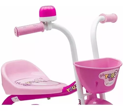 Triciclo Motoca Infantil Menina Nathor Rosa - Frete Gratis