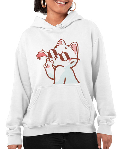 Sudadera Con Gorro Para Pareja Gatitos Con Lentes Cool