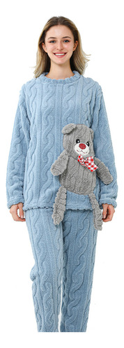 Pijama De Mujer Gruesa Y Caliente Con Muñeca De Peluche