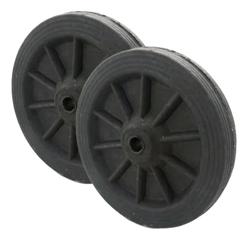 2x Roda 30cm Pneu Maciço C/ Furo Passante P/ Carrinho Cargo