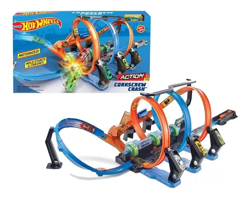 Brinquedo Pista Grande Hot Wheels Espiral De Batidas - Loop Triplo