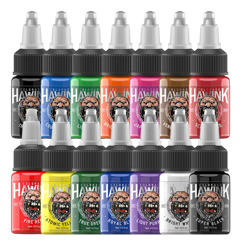 Hawink Juego De Tinta De Tatuaje De 1/2 Oz (0.5 fl Oz), Sumi