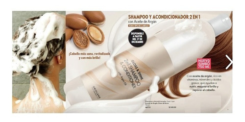 Shampoo Acondicionador 2 En 1 C Argán Gloss & Shine Oriflame