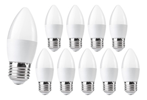 Pack 10 Ampolletas Led Vela 6w E27 Sec - Sumatel