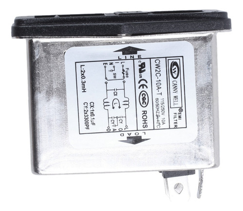 2 Terminales De Soldadura Con Filtro Emi Iec 320 C14 E Inter
