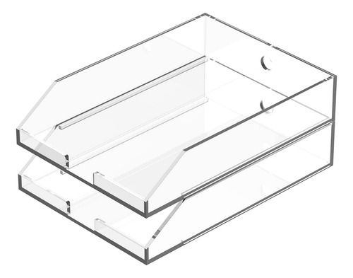 (paquete De 2 Uds) Bandejas De Papel Acrílico Apilable...