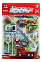 Comprar Set Bomberos Camión Helicóptero Auto Policia Juego Juguete