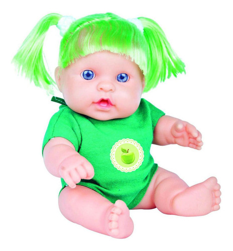 Boneca Bella Fruta Baby 16cm Maçã Verde Presente Menina 3021