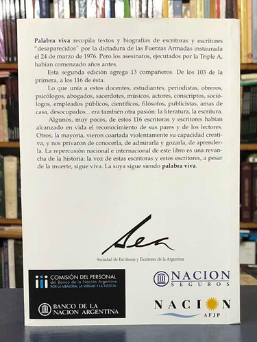 Imagen 2 de 2 de Palabra Viva - Escritoras Y Escritores Desaparecidos - Sea
