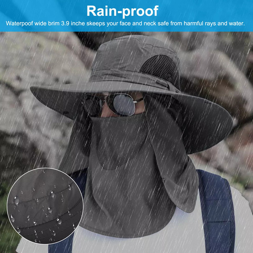 Sombrero Para El Sol Gorracon Proteccion Cuello Y Cara Negro Talla Única