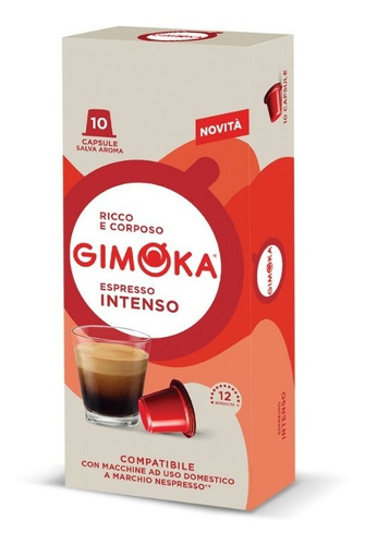 Cápsulas De Café Espresso Intenso Gimoka P/nespresso  X 10