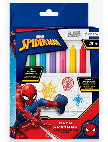 Crayones Para La Bañera X 5 Colores Spiderman