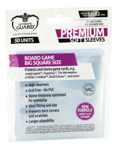 Ultimate Guard Big Square Premium Sleeves 82x82mm - 50 Un