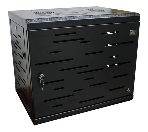 Rack Gabinete De Pared 9u Ventilado Con Puerta Y Llaves