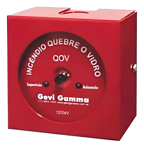 Botoeira Alarme Qov C/ 2 Leds 12/24v (gg0663-1) Gevi Gama Cor Vermelho