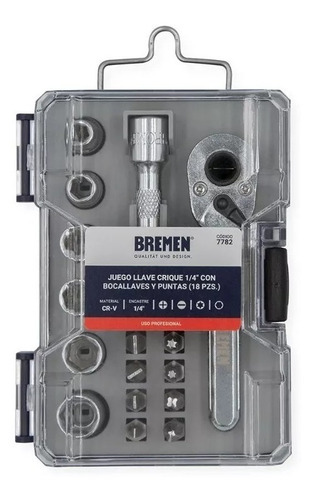 Juego De Llave Crique 1/4 Bocallaves Y Puntas Bremen 7782