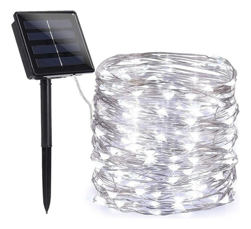 Guirnalda Solar Luces Exterior Led 10 Metros 100 Luces Frias