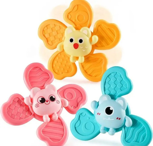 3 Juguete Spinner Con Ventosas, Juguetes Baño Niños Y Bebés