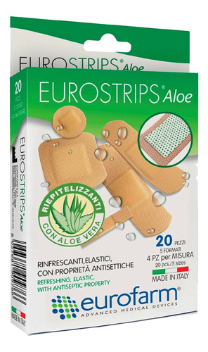 Curitas Eurostrips Con Aloe Mixtas 20 Unds Eurofarm 