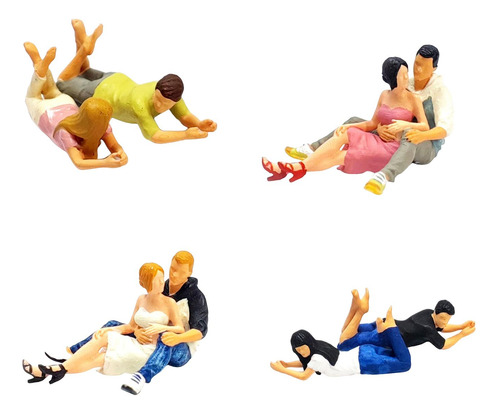 4 Piezas 1:64 Figura De Pareja En Miniatura Personas Tren