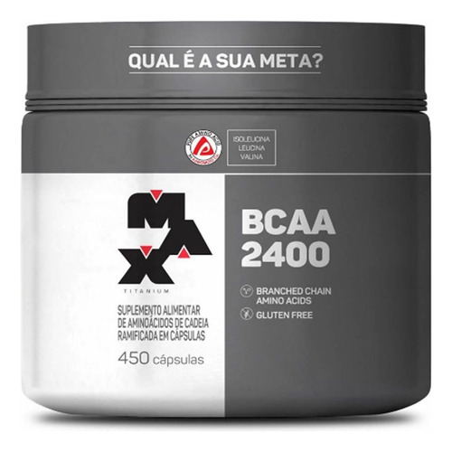 Suplemento em cápsulas Max Titanium  BCAA 2400 proteína BCAA 2400 em pote 450 un