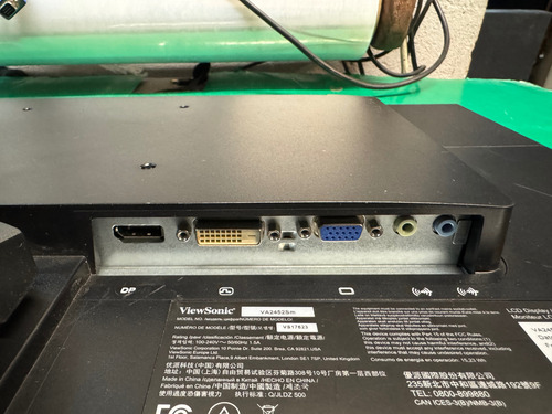 Monitor View Sonic 24 Display Port, Vga Y Dvi (Usado)
