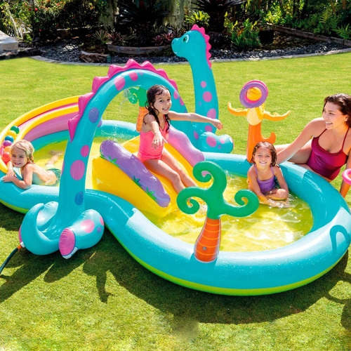 Imagen 5 de 5 de Centro De Juego Inflable Intex Dinoland 57135np
