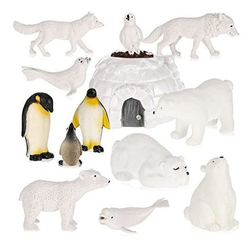 12 Figuras De Animales Polares Con Iglú, Figuras De Animale