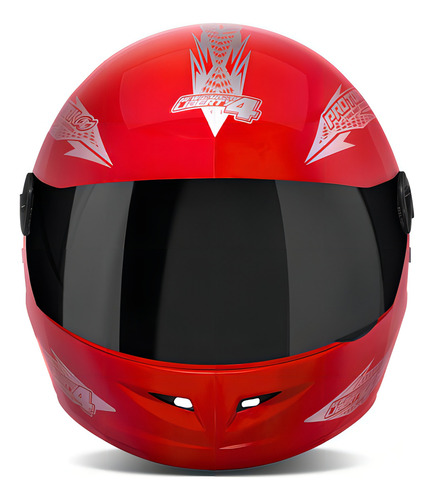 Capacete Fechado Masculino Com Viseira Fumê New Liberty 4 Cor Vermelho Desenho Solid Tamanho do capacete 58