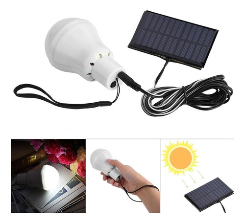 Foco Lampara Luz Camping Pesca Oficina 9hs Carga Usb Solar