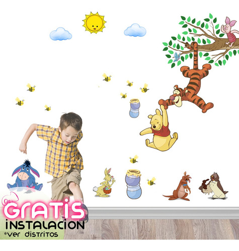 Vinilo Decora Infantil Vinil Winnie Pooh +instalacion Envio