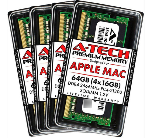 Memoria Ram 64gb 4x16gb Ddr4 2666 Mhz Sodimm A-tech Atmac16g